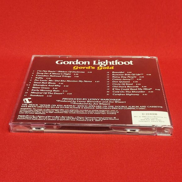 Gordon Lightfoot Gords Gold 2 Record Set on 1 CD 1975 - Picture 4 of 8
